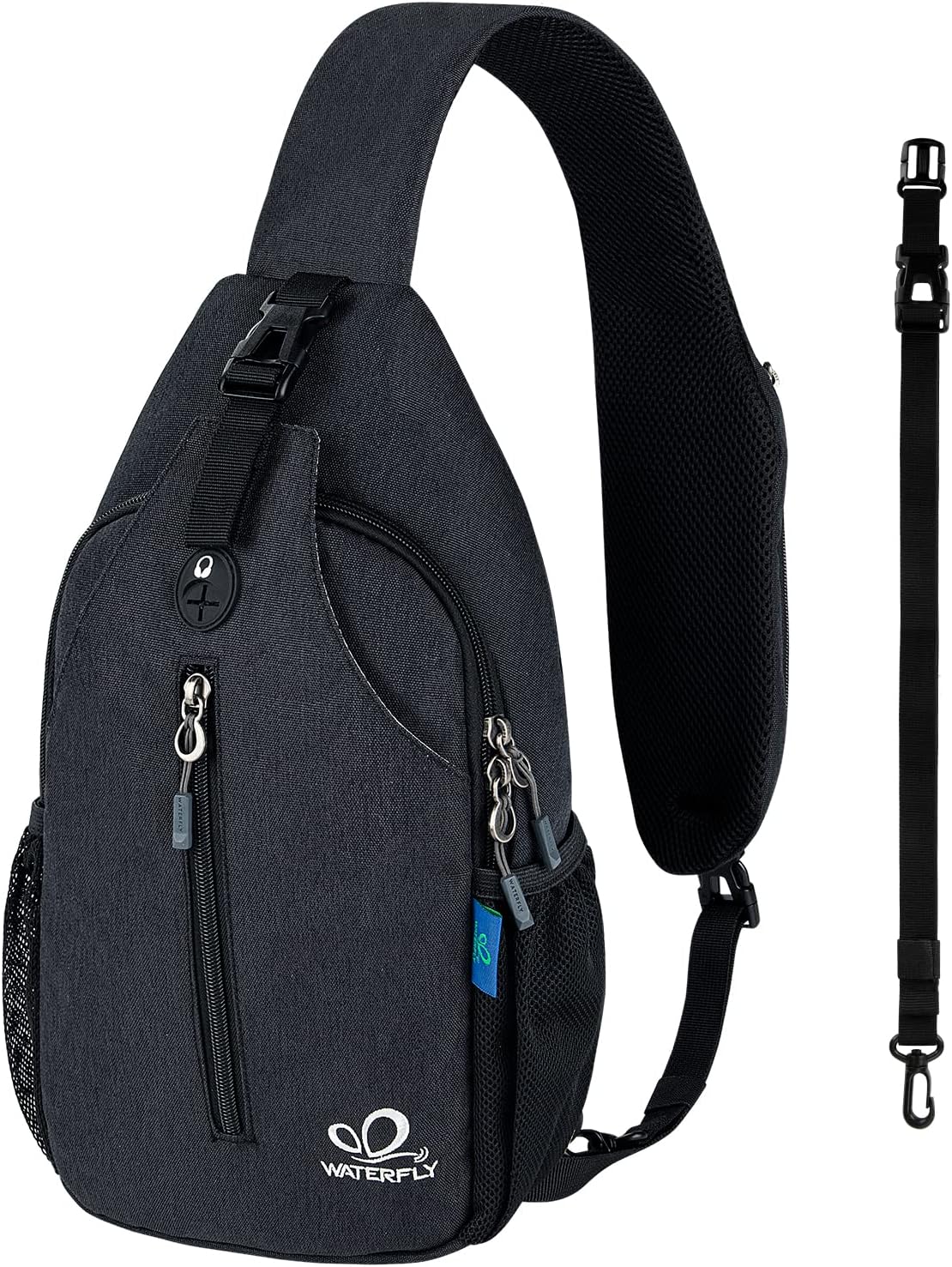 WATERFLY Crossbody Sling Backpack Sling Bag Travel Hiking Chest Bag Daypack