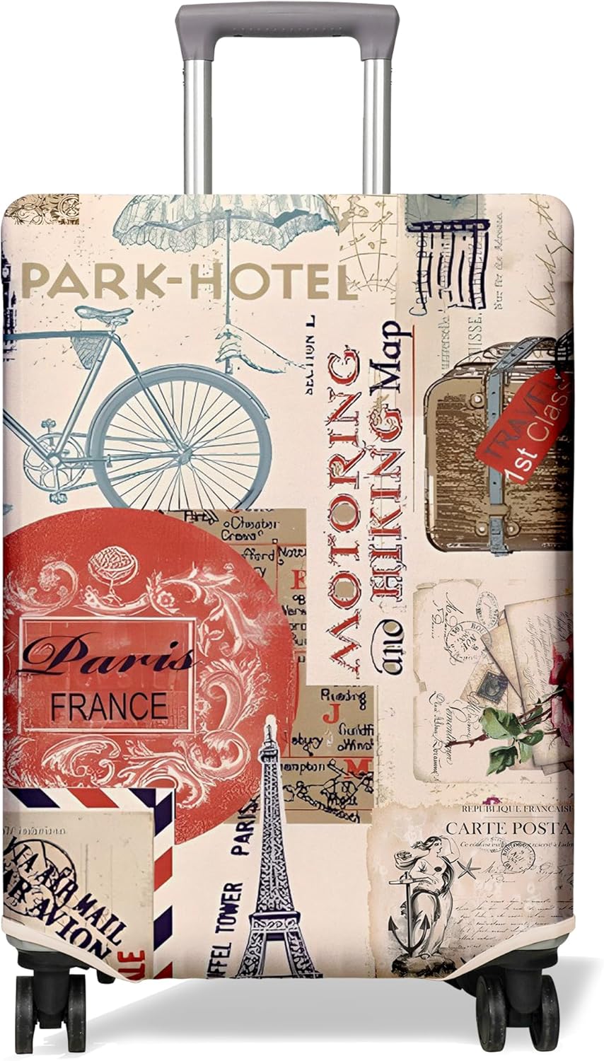 Travel Luggage Cover Suitcase Protector Fits 18-32 Inch Wheel Covers PatternedTravel Related Items Flower Luggage Protector Elastic XL