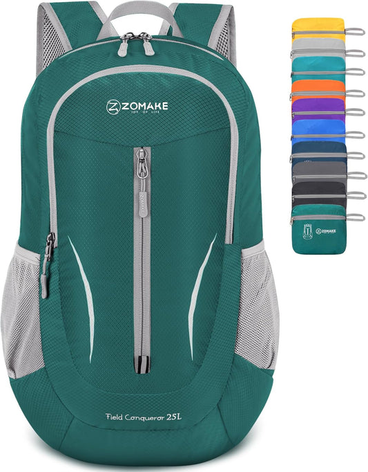 ZOMAKE Ultra Lightweight Packable Backpack 25L, Foldable Hiking Backpacks Water Resistant Small Folding Daypack for Travel(Army Green-NEW)