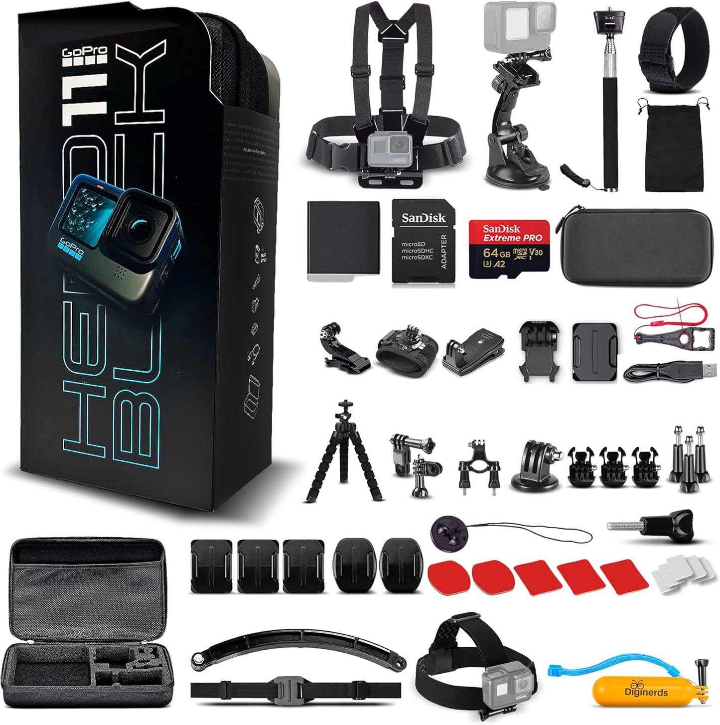 GoPro HERO11 Black 5.3K Sports Camera with Accessories