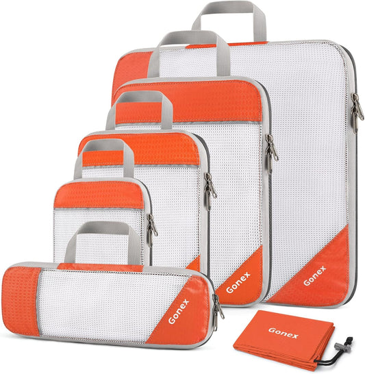 Compression Packing Cubes, Gonex Extensible Storage Mesh Bags Organizers