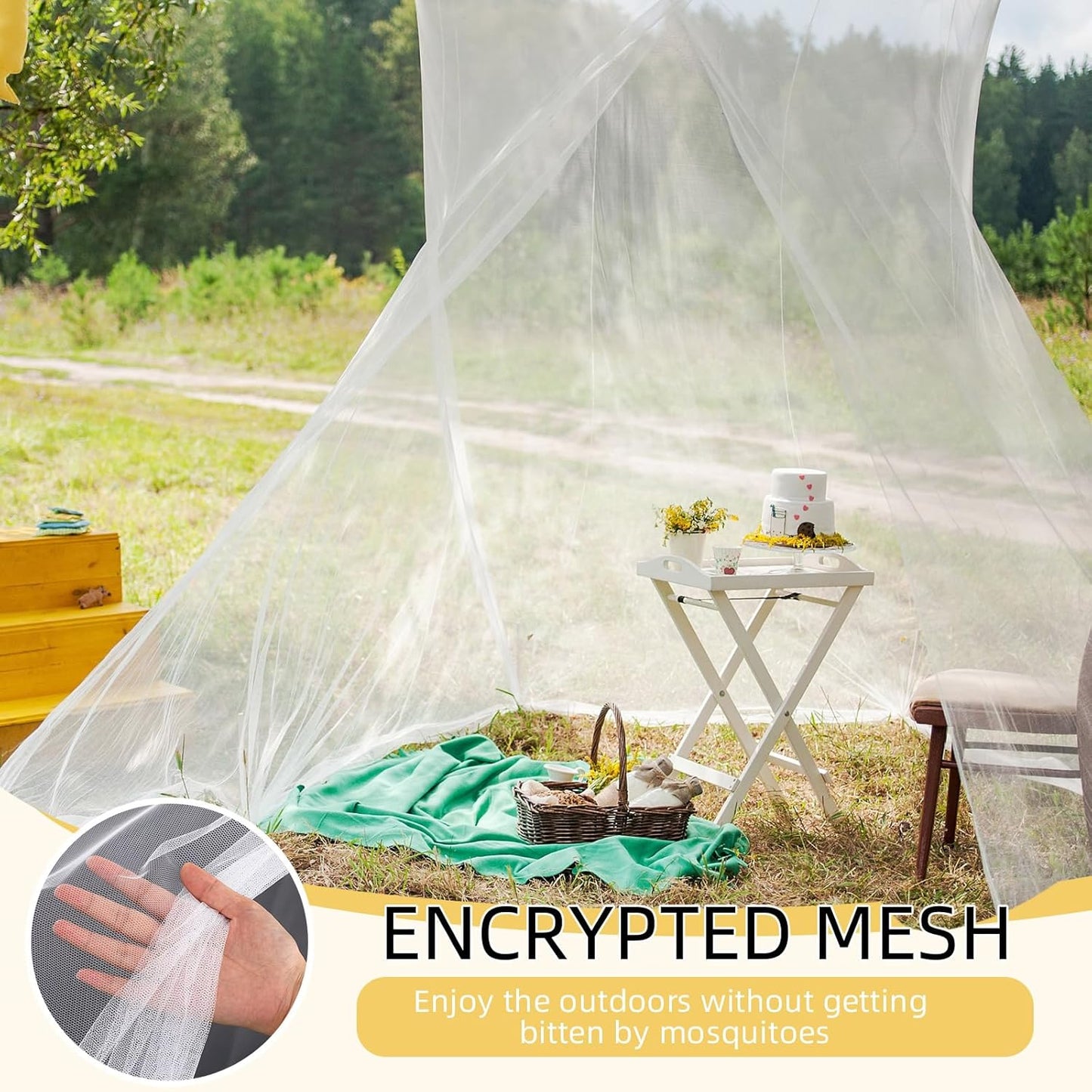 4 Corners Mosquito Net for Mosquiteros para Camas Bed Canopies Netting Bed Drapes Rectangular Mosquito Mesh for Camping Home Outdoor Travel (White,L75 X W59 X H67 Inch,Opening)