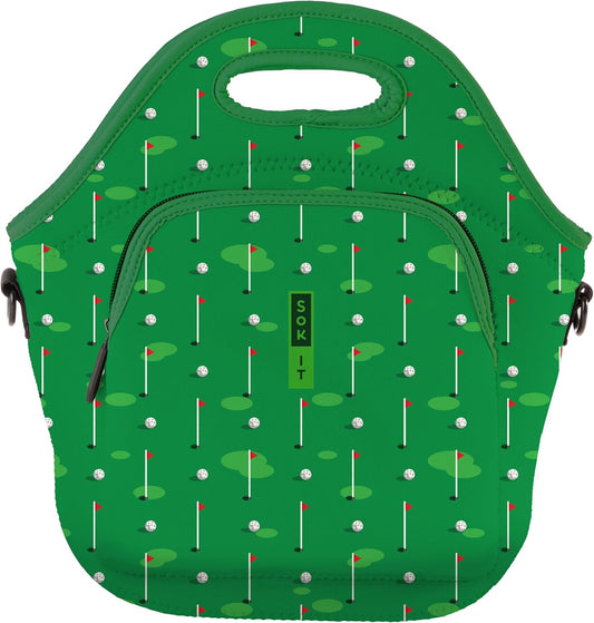 Sok It LunchTote Zippered Bag Insulated Neoprene Caddy (Golf, X-Large 6.5 Quart Lunch Tote)