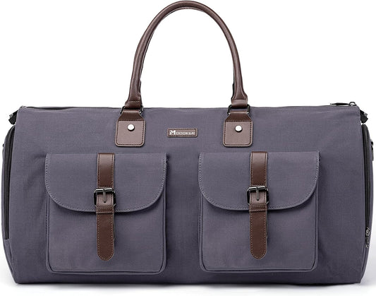 Modoker Garment Convertible Weekender Bag,Carry on Canvas Garment Duffle Bag Heavy Duty Overnight Bags for Men Women