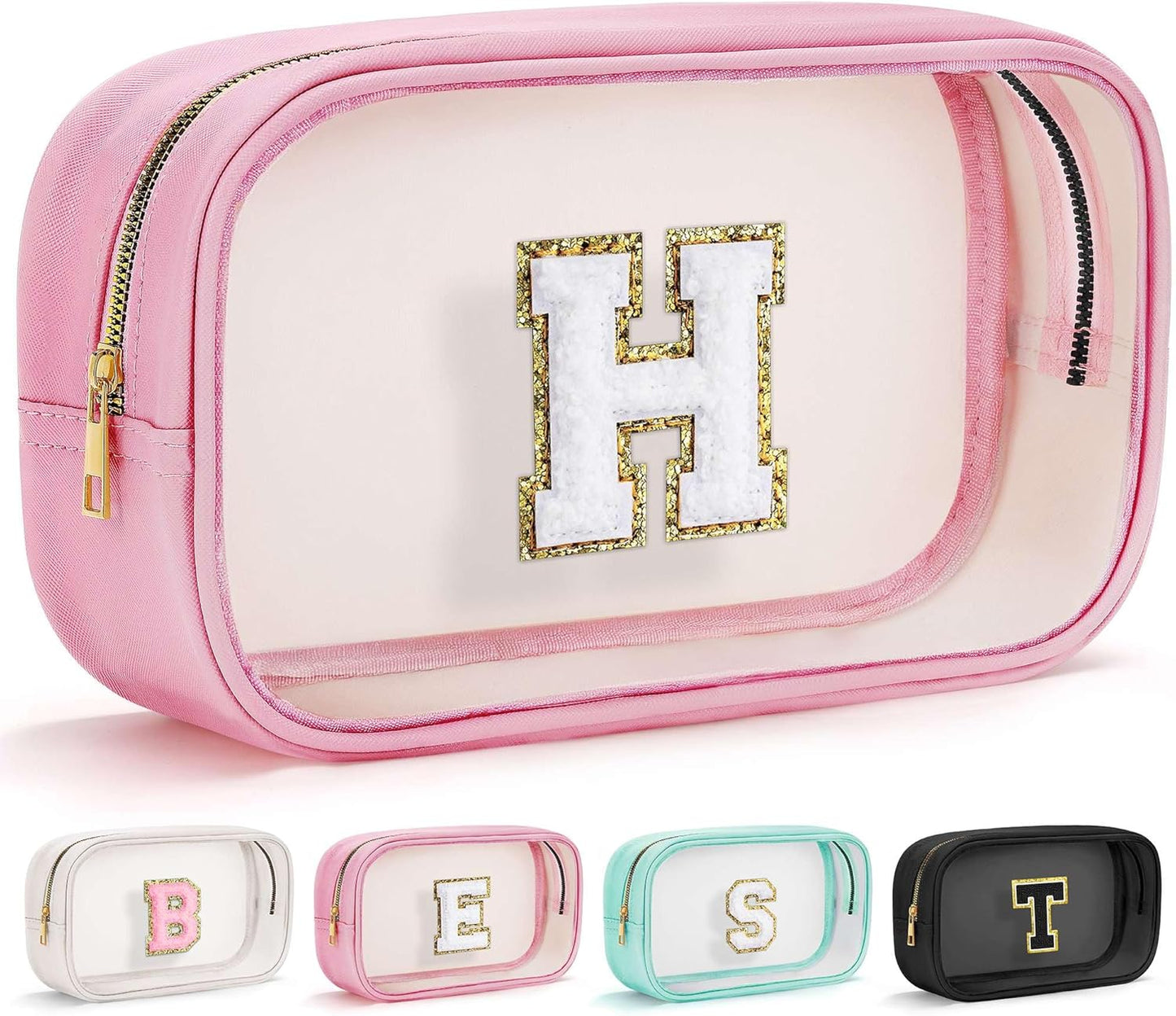 YOOLIFE Travel Toiletry Bag - Pink Clear Makeup Bag Organizer for Cosmetics, Skin Care & Gifts
