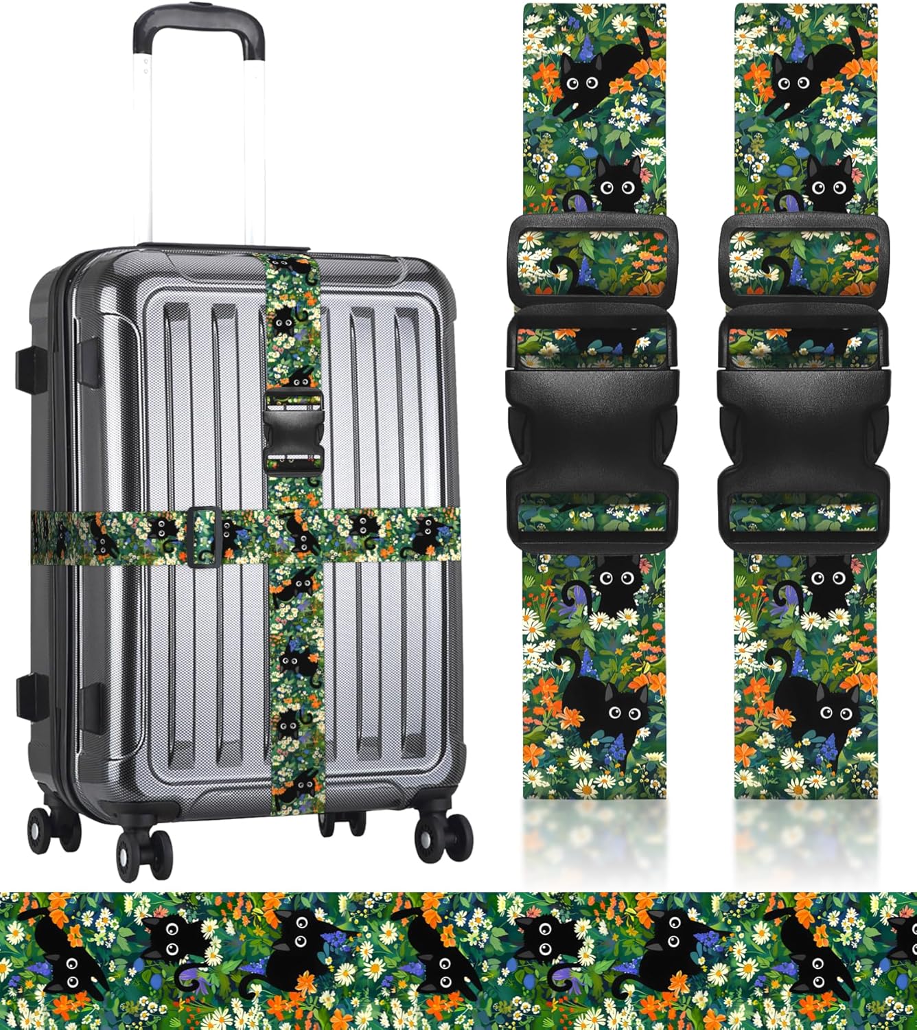 Luggage Straps for Suitcases Travel Belt Luggage Band Heavy Duty Traveling Luggage Identifier Cute Women Girls Unique Accesory,