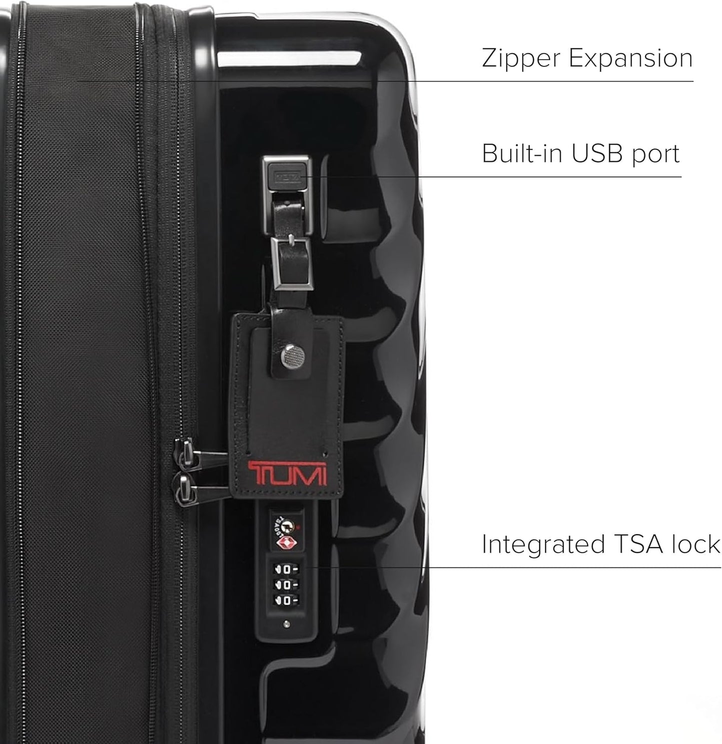 TUMI - 19 Degree International Expandable 4 Wheeled Carry-On - Hard Shell Suitcase - 21.8" X 14.0" X 9.0" - Black