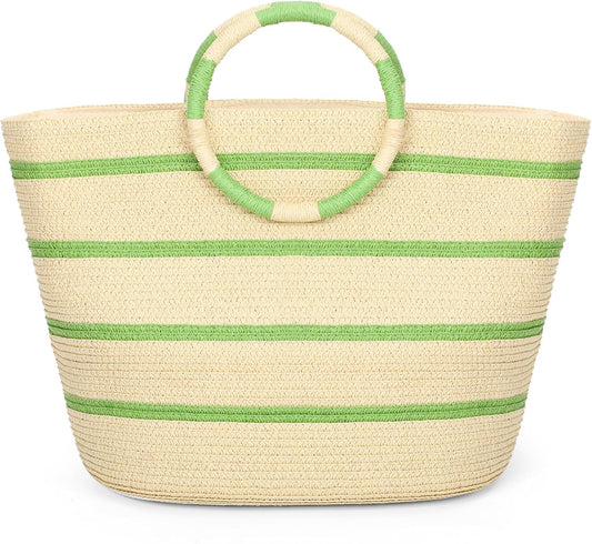 Beach Bags for Women Straw Tote Bag Summer Beach Bag Large Woven Straw Tote for Vacation Holiday