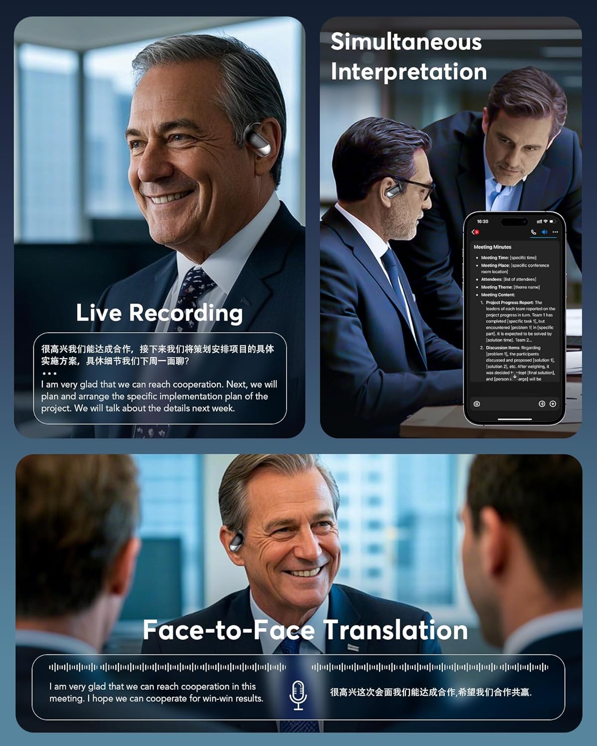 AI Translation Earbuds: Real-Time 144 Languages Translator Earphones, Audifonos Traductores Inglés Español, Bluetooth 5.4, OWS Open Ear & LCD Touch, Ideal for Travelers, Business & Language Learners