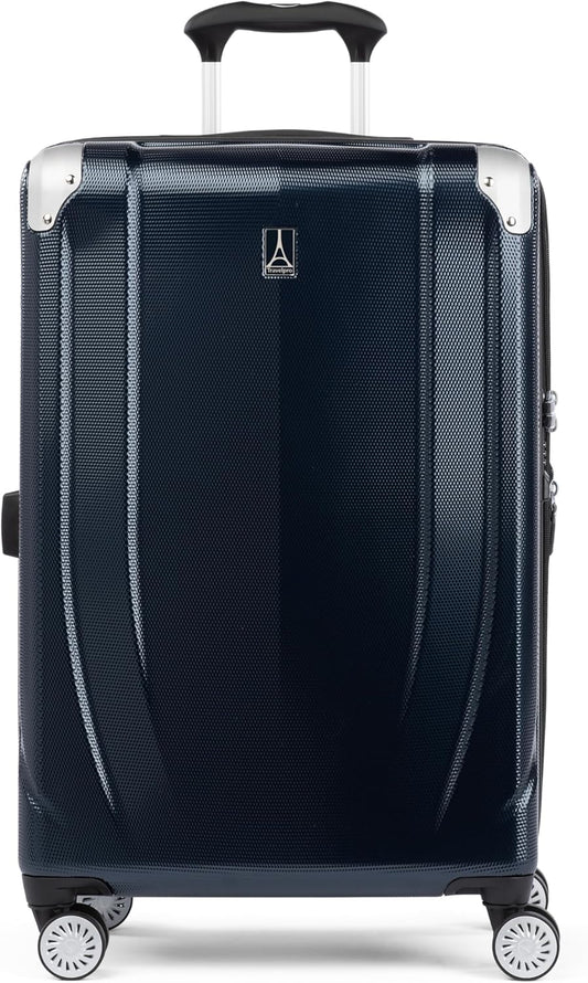Travelpro Pathways 3 Hardside Expandable Luggage, 8 Spinner Wheels, Lightweight Hard Shell Suitcase, Checked Medium 25 Inch, Royal Blue