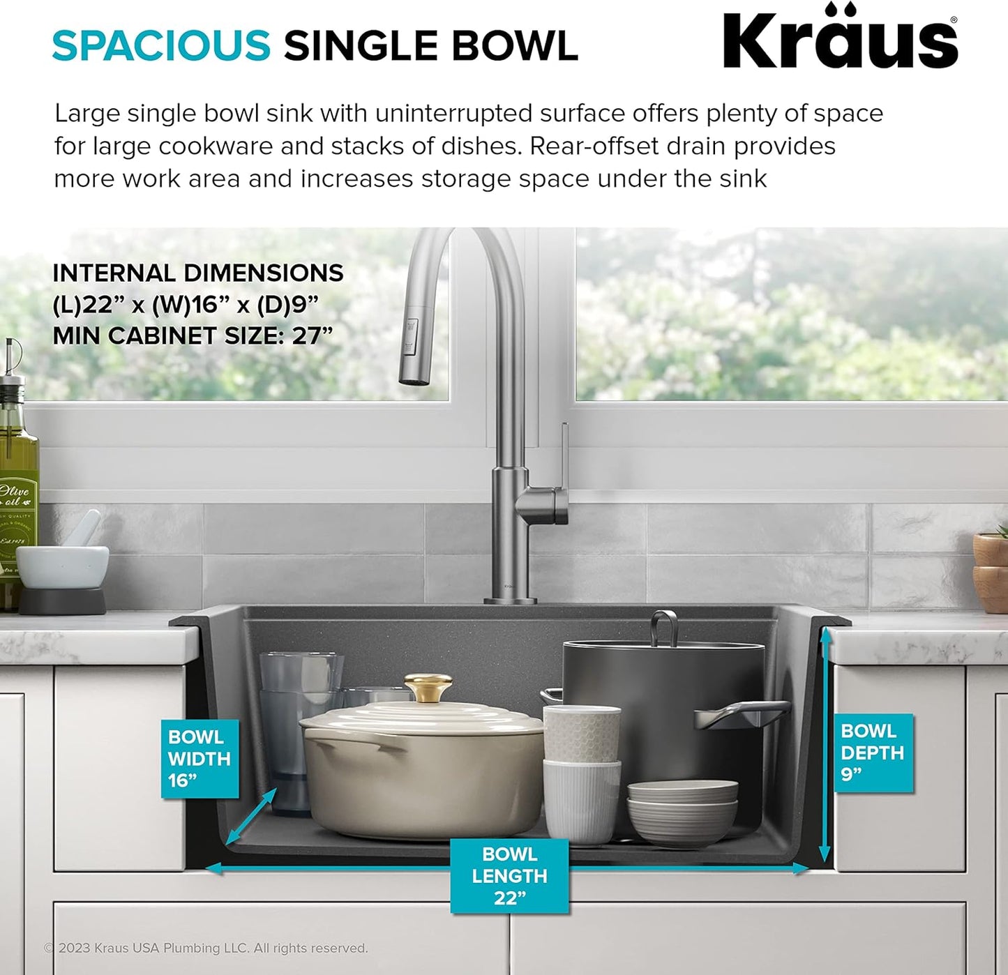 KRAUS Bellucci 25-inch Granite Workstation Drop In Top Mount Single Bowl Kitchen Sink in Metallic Black with Accessories, KGTW12-25MBL