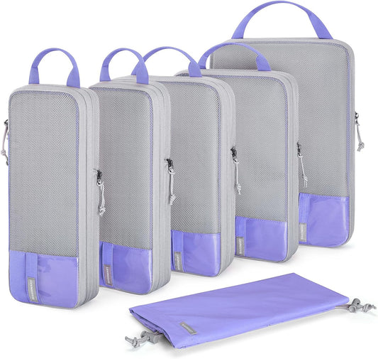 BAGSMART 6 Set /4 Set/2 Set Compression Packing Cubes for Travel, Lightweight Luggage Organizer Bags, Durable Space Saver Bags Travel Essentials