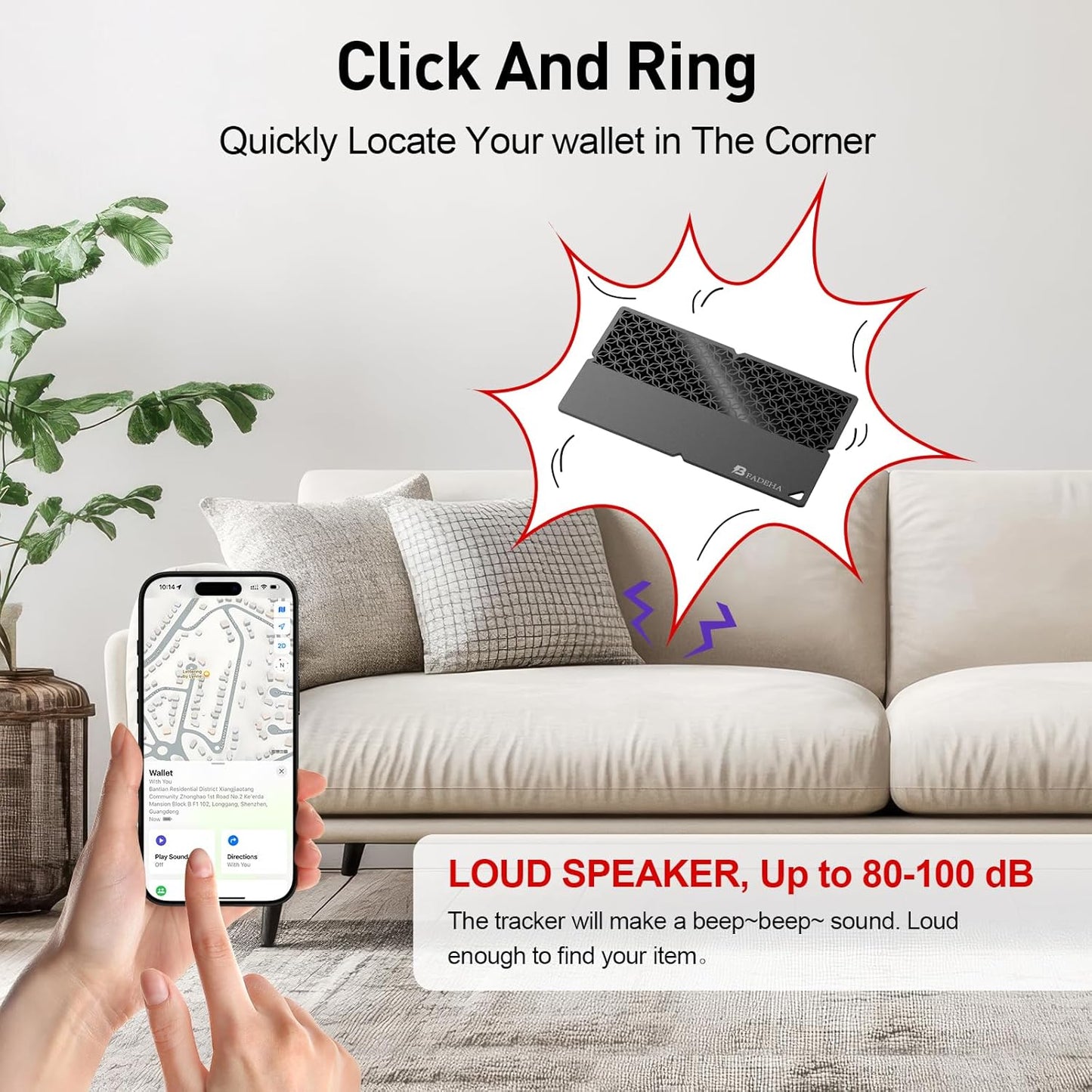 2025 [Apple MFi Certified] (iOS Only) Bluetooth Tracker Smart Finder for Apple Find My, iPhone Card Wallet Finder GPS Tracker, 5-10 Years Battery, Keys Finder and Item Locator for Keys, Bags, Passport