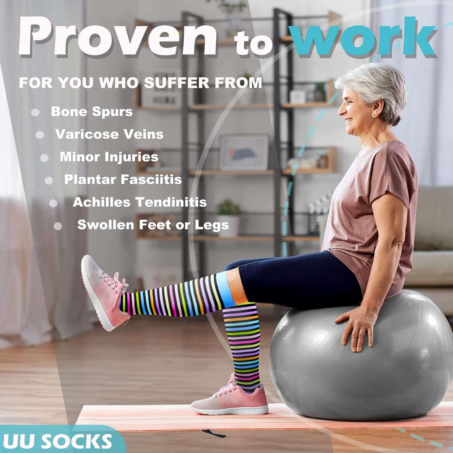 Medical Compression Socks for Women and Men 3 Pairs 20-30 mmHg Knee High Christmas Compression Stockings Circulation Best for Running Athletic Nurses