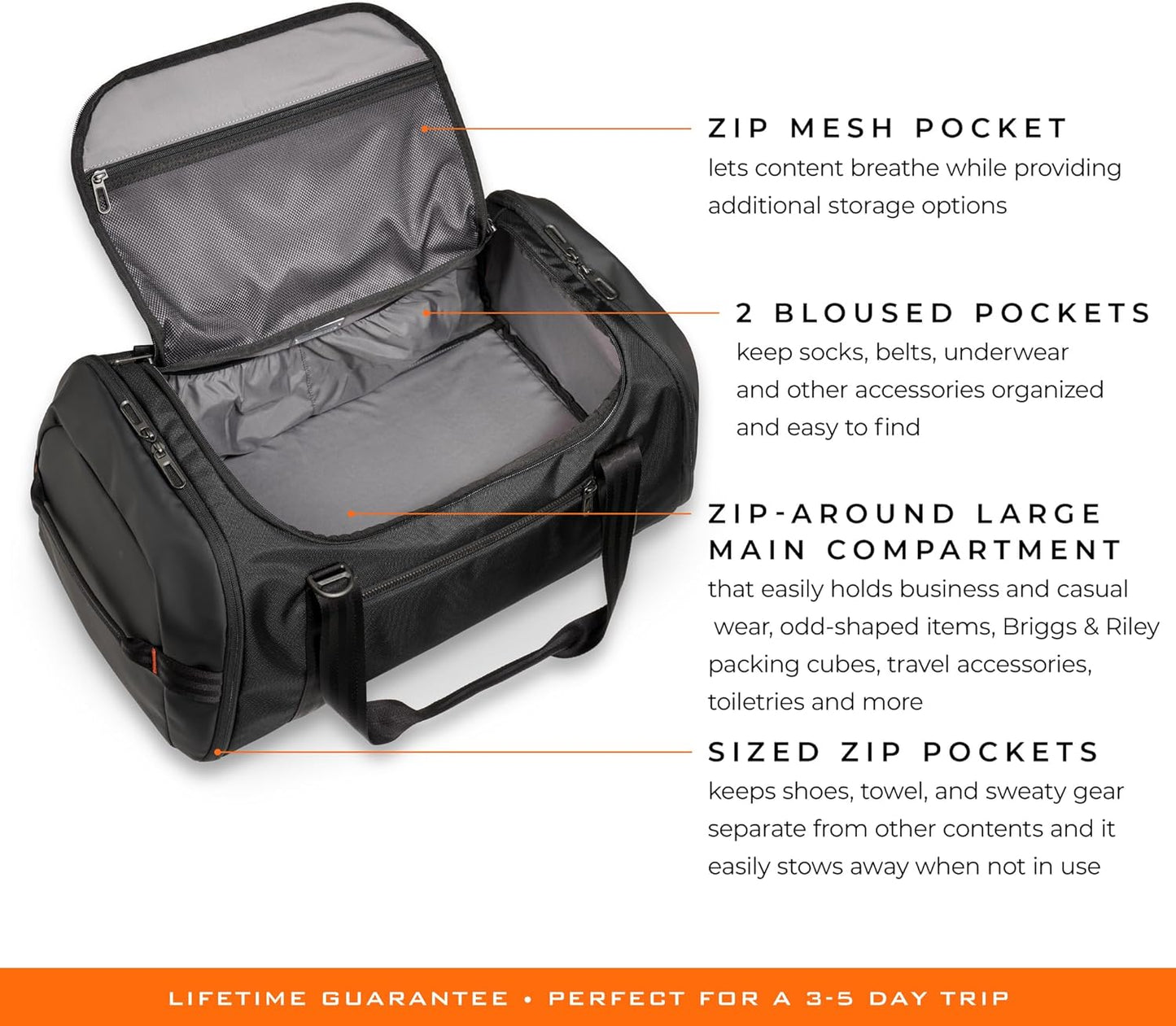 Briggs & Riley Travel Duffel Bag - Weekender & Overnight Luggage for Women & Men, Softside Bag - ZDX Collection