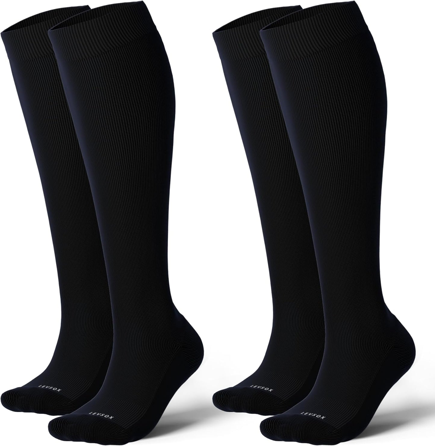 LEVSOX Thick Cotton Compression Socks for Women&Men 20-30mmHg Knee High Cute Support Sock for Nurses, Pregnancy, Travel