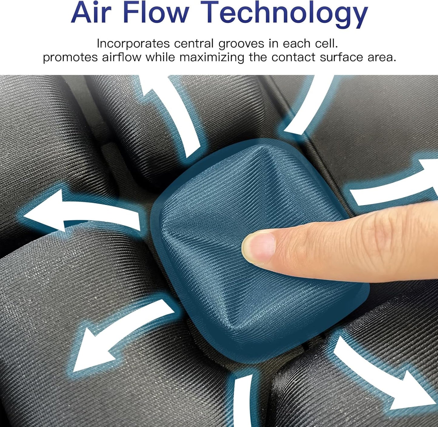 Seat Cushion, Inflatable Wheelchair Cushion for Pressure Relief, Adjustable Air Seat Cushion for Office Chair, Car, Travel - Portable, Gel & Air Cell Support for Back Pain & Sciatica