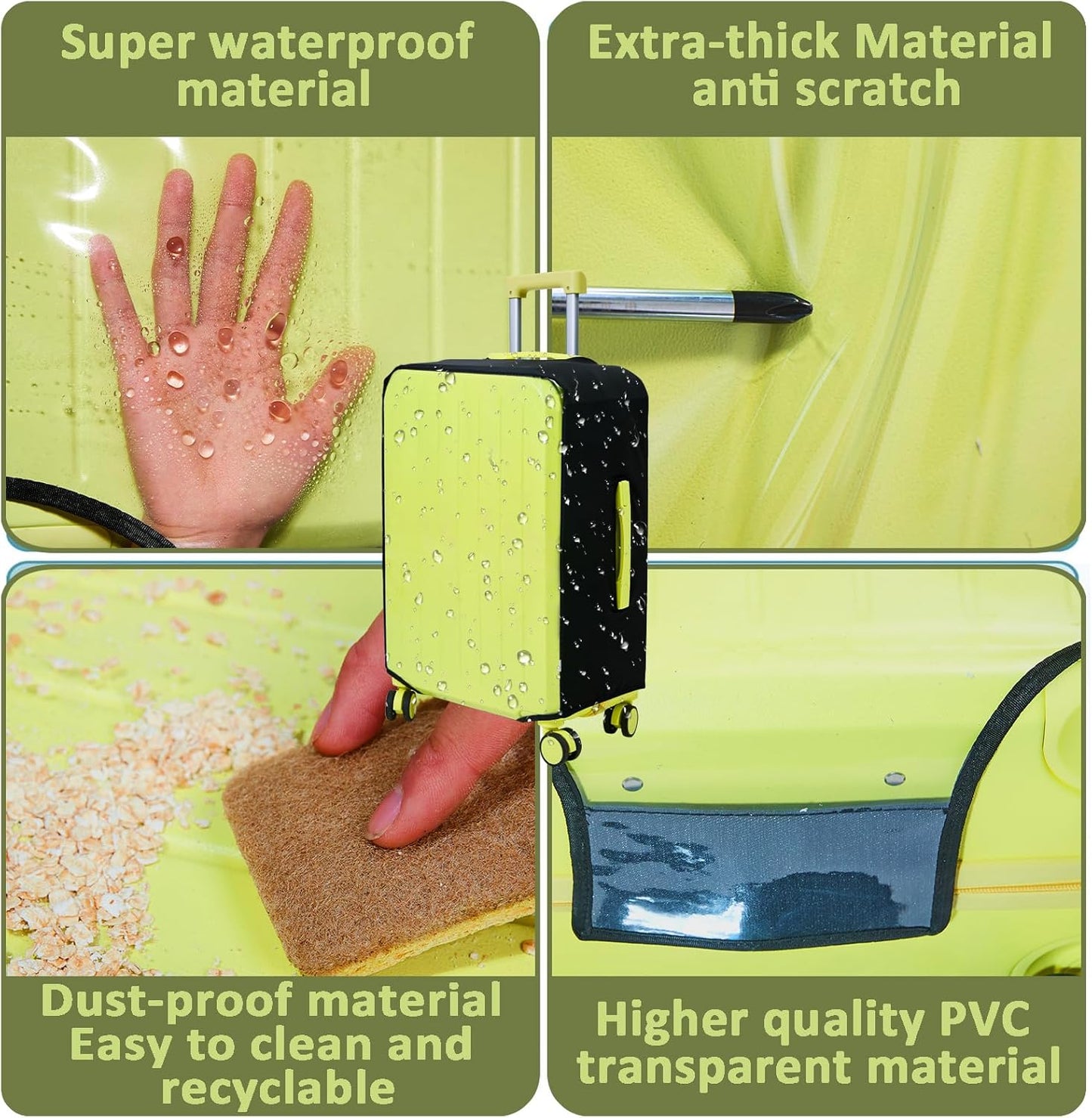Clear Luggage Cover Protectors For Suitcases,Elastic Transparent waterproof PVC Suitcase Covers Protector Fit 20-30 Inch wheeled Luggage (30")