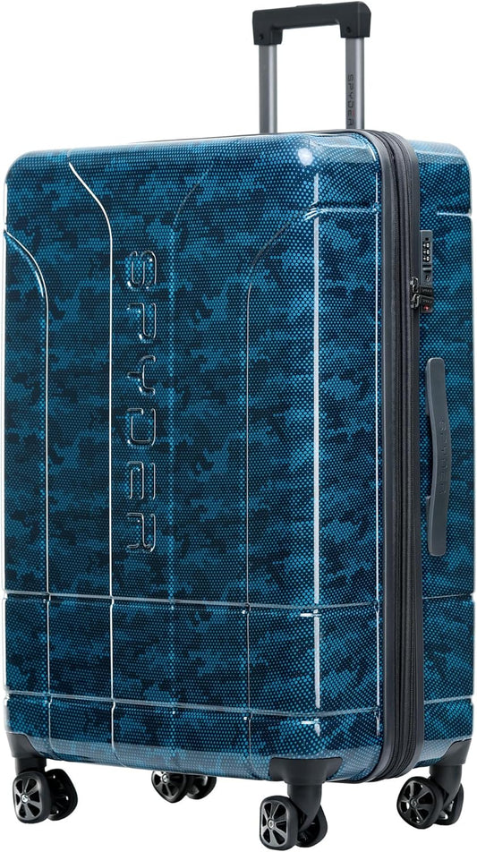 Spyder Matrix 29 Inch Large Checked Luggage Expandable Hardside Upright Suitcase with 360° Spinner Wheels, TSA Approved Lock, Blue
