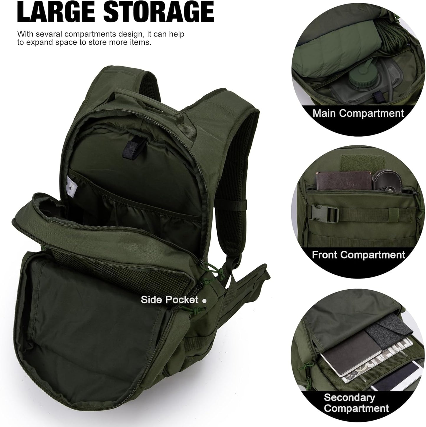 Mardingtop 35L Tactical Backpacks Molle Hiking daypacks for Camping Hiking Military Traveling Motorcycle
