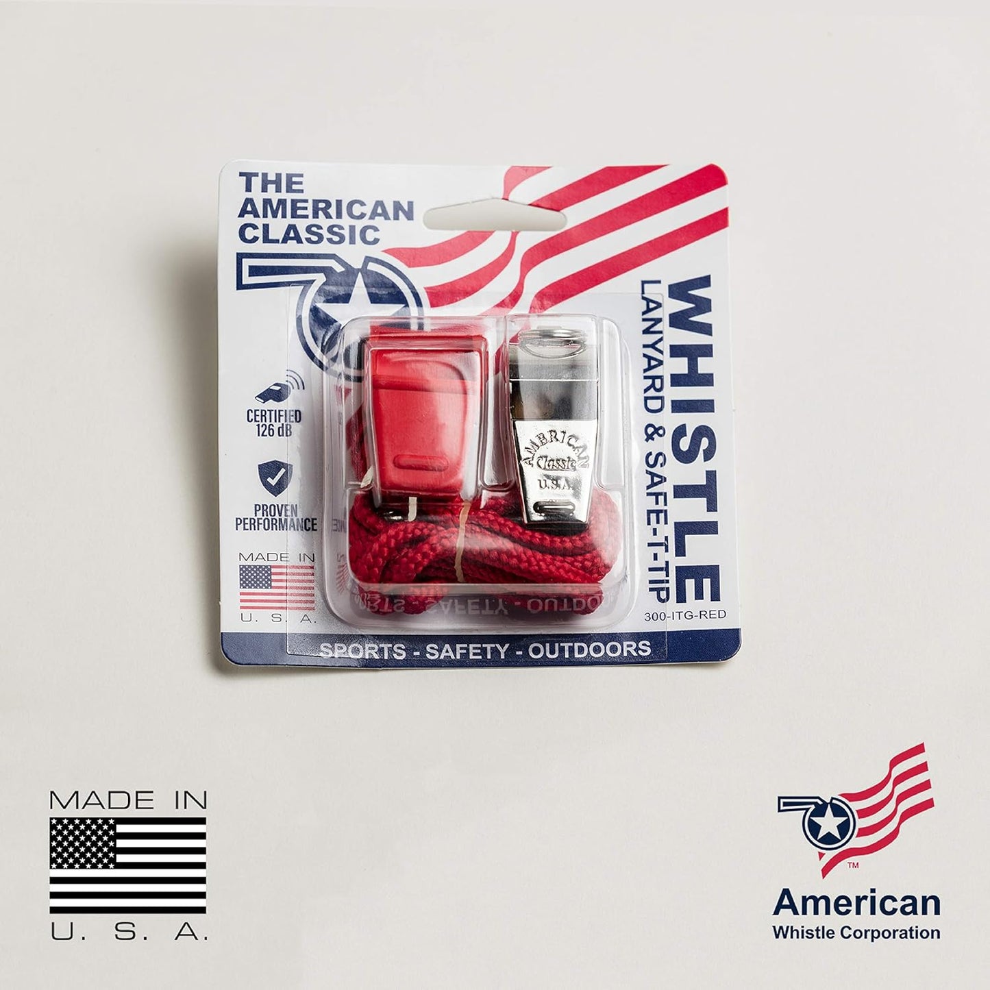 American Whistle Corporation American Classic Whistle - 126 db Solid Brass Whistle with Paracord Lanyards and Safe-T-Tip - Made in America