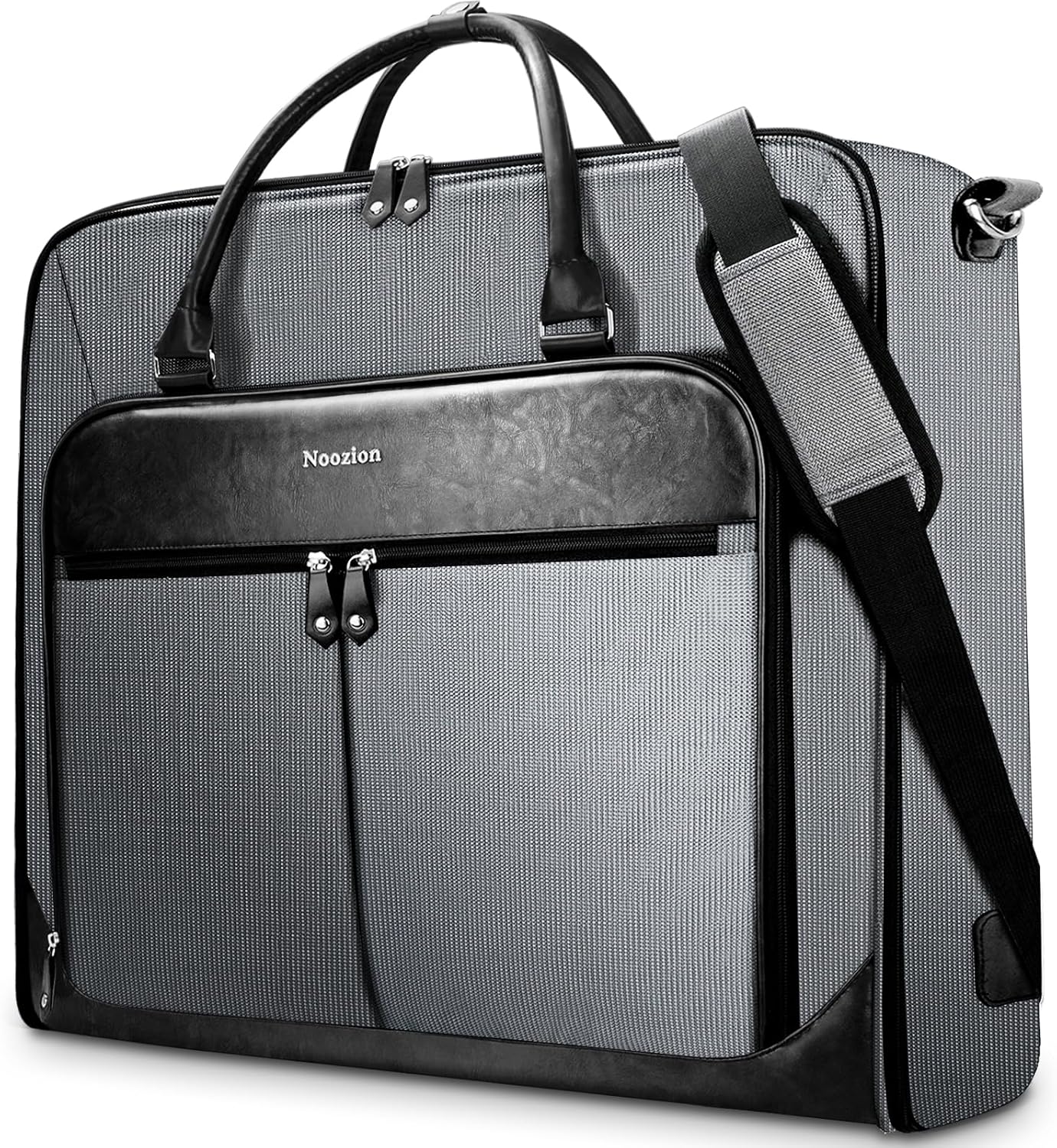 Garment Bag Travel Large Leather Carry On Suit Bag with Strap for Business Hanging Suitcase Luggage Bags for Men Women (Grey)