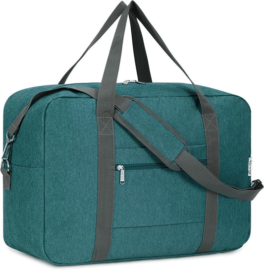 For Spirit Airlines Personal Item Bag 18x14x8 Foldable Travel Duffel Bag Tote Duffle Carry on Luggage for Women and Men 30L (Teal)