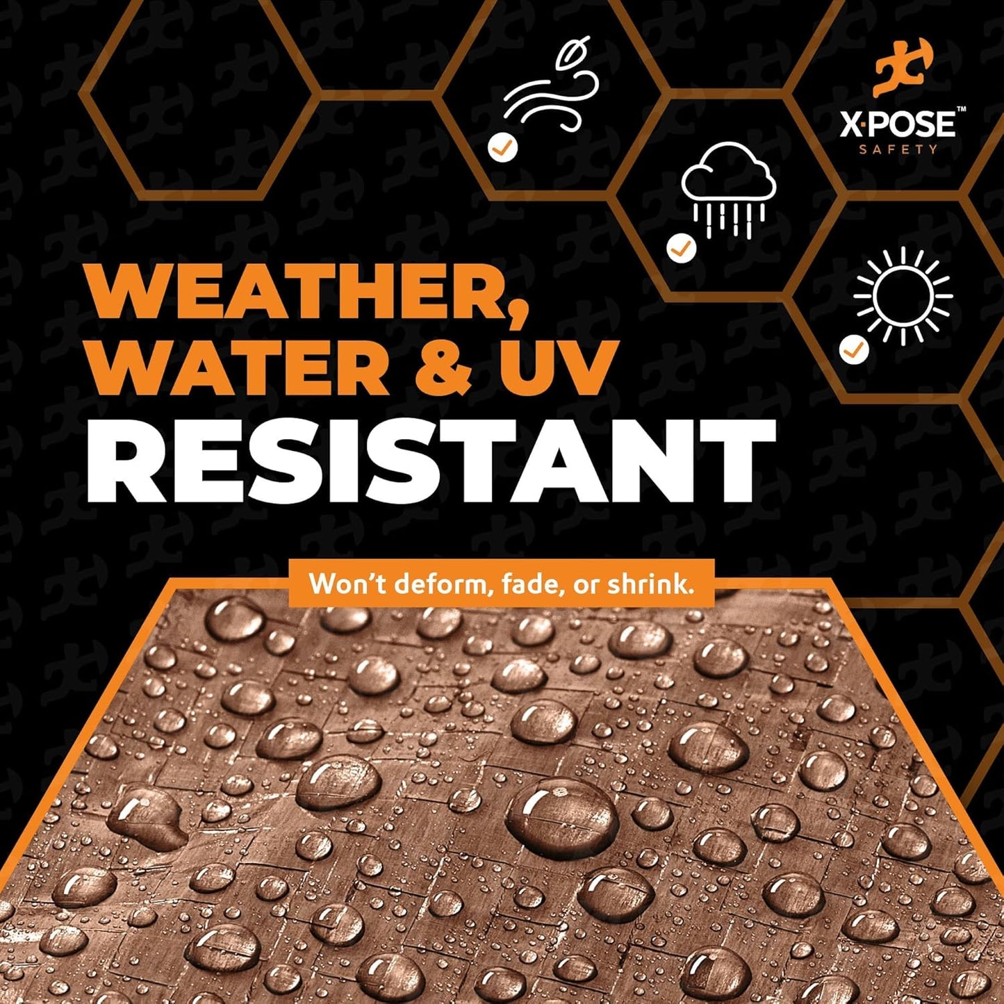 Multipurpose Protective Cover Brown Poly Tarp 20' x 40' - Durable, Water Resistant, Weather Resistant - 5 Mil Thick Polyethylene - by Xpose Safety