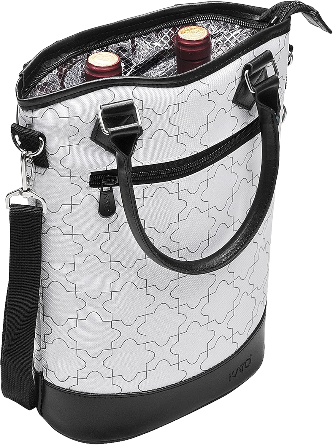 Tirrinia Insulated Wine Gift Carrier Tote - Travel Padded 2 Bottle Wine/Champagne Cooler Bag for Portable Wine Bottle Carrying Case, Women Men Wine Party Bag for Event,BYOB,Beach, Gift for Wine