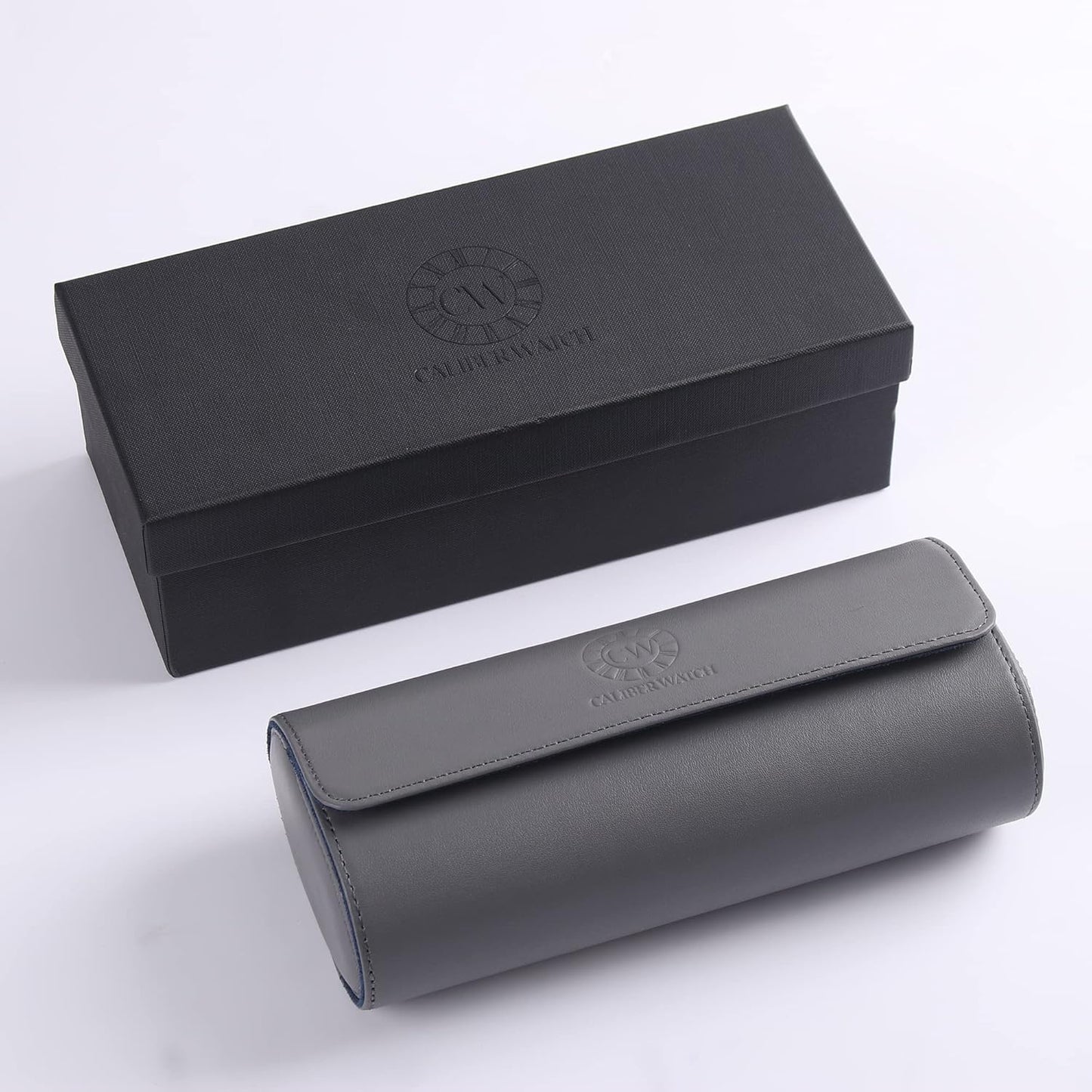 Genuine Napa Leather Watch Roll Travel Case for 3 Watches - Travel Watch Rolls and Leather Watch Display Cases with Velvet Interior - Watch Storage Organizer Men's