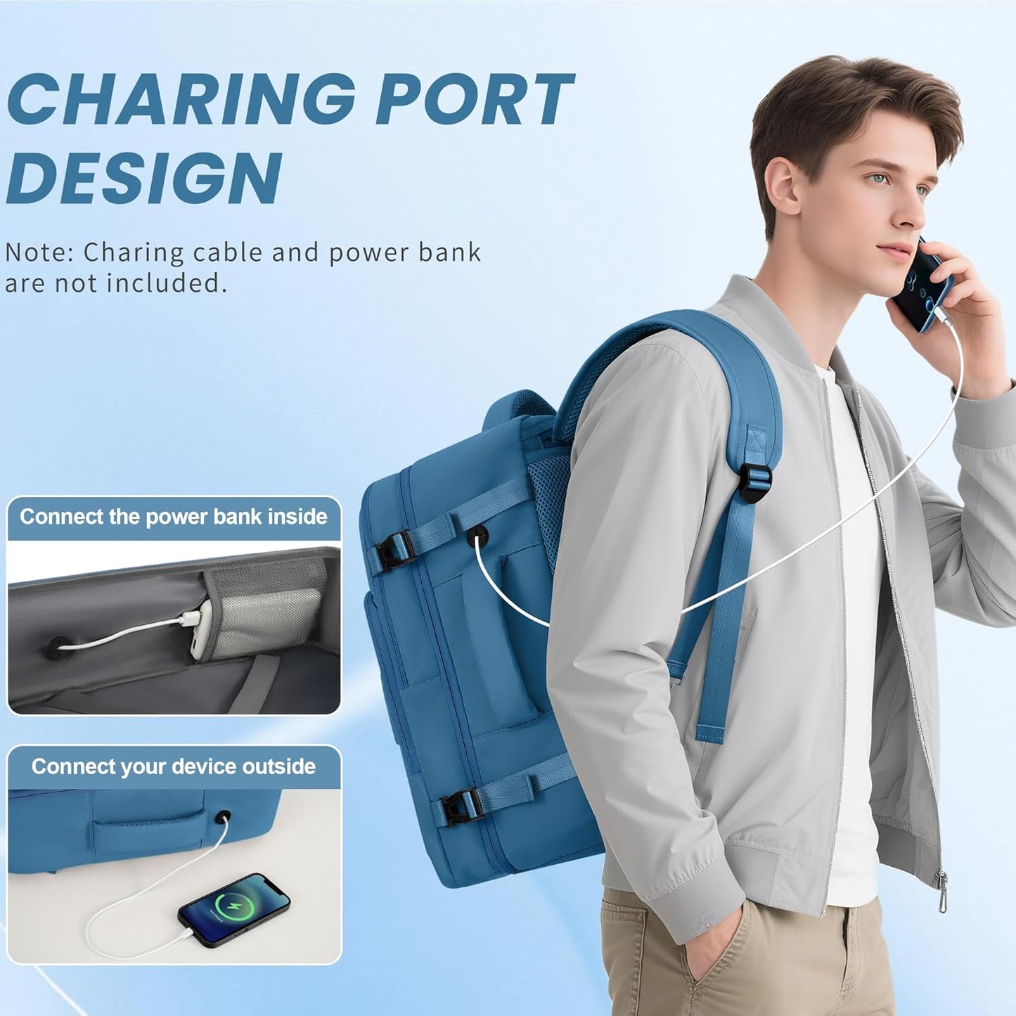 Travel laptop Backpack for Men Women, Personal Item Size Flight Approved, 16 Inch Laptop Bag with Multi-Pockets, College Computer Bag, Waterproof Carry On Backpack Casual Daypack Backpack