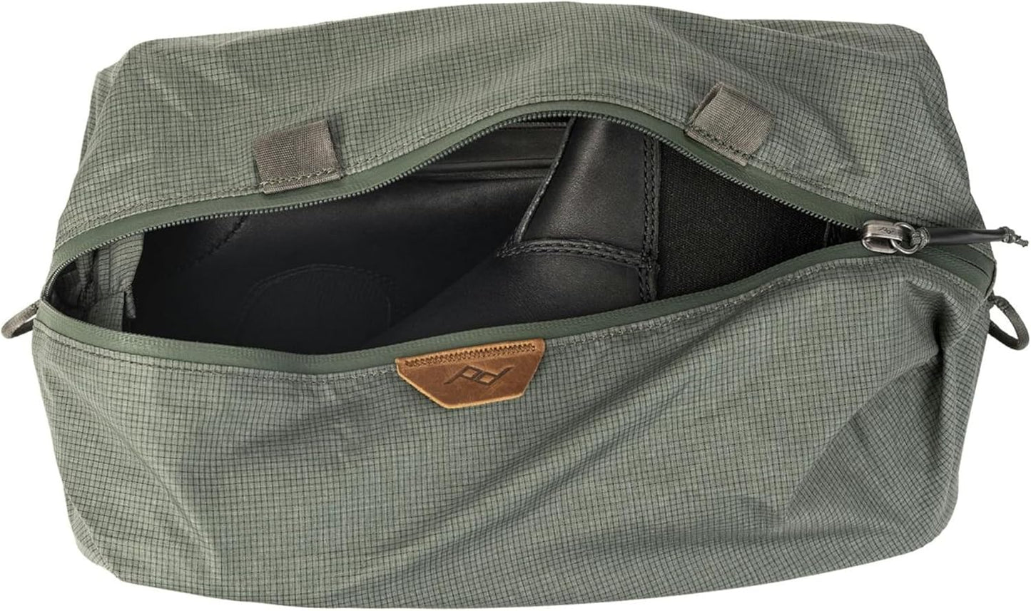 Peak Design Shoe Pouch, Sage, Ultralight Travel Organizer Bag for Shoes or Other Items, Weatherproof Shell, Packs into Itself, Fits 1–2 Pairs of Shoes, Works with Peak Design Travel Bags