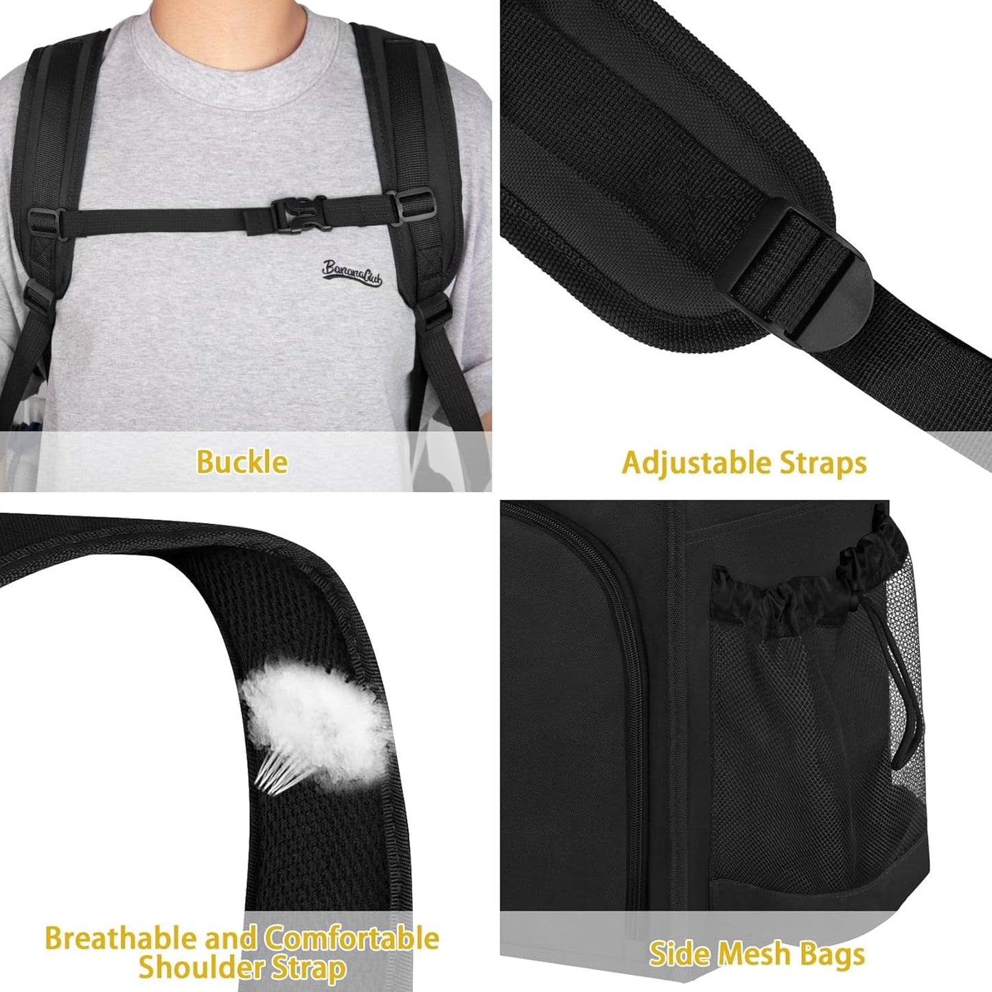 Laundry Bag Backpack Extra Large, 110L Laundry Backpack Heavy Duty with Shoulder Straps, Collapsible and Mesh Pocket Dorm Laundry Basket Hamper Bag for College, Travel, Laundromat, Apartment Black