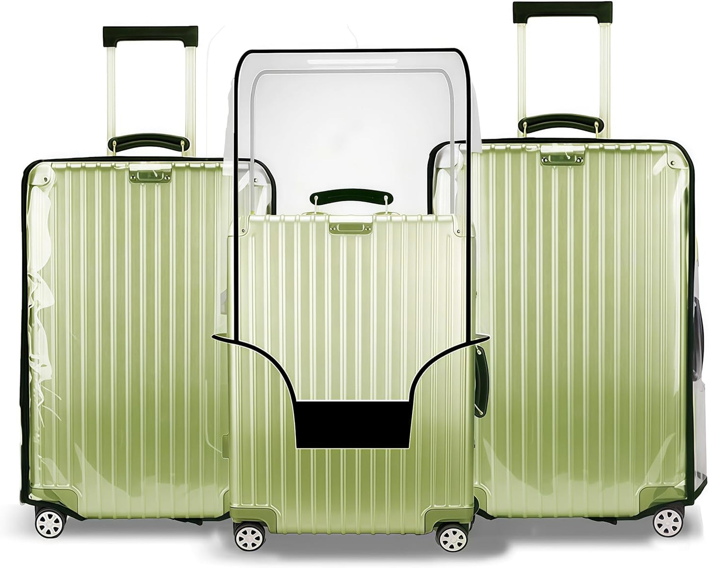 3 PCS Luggage Covers for Suitcase TSA Approved,20/24/28 Inch Transparent Luggage Protector 1.5mm Thickness Suitcase Protector Cover TAS Approved Suitable for Long Travel Accessories