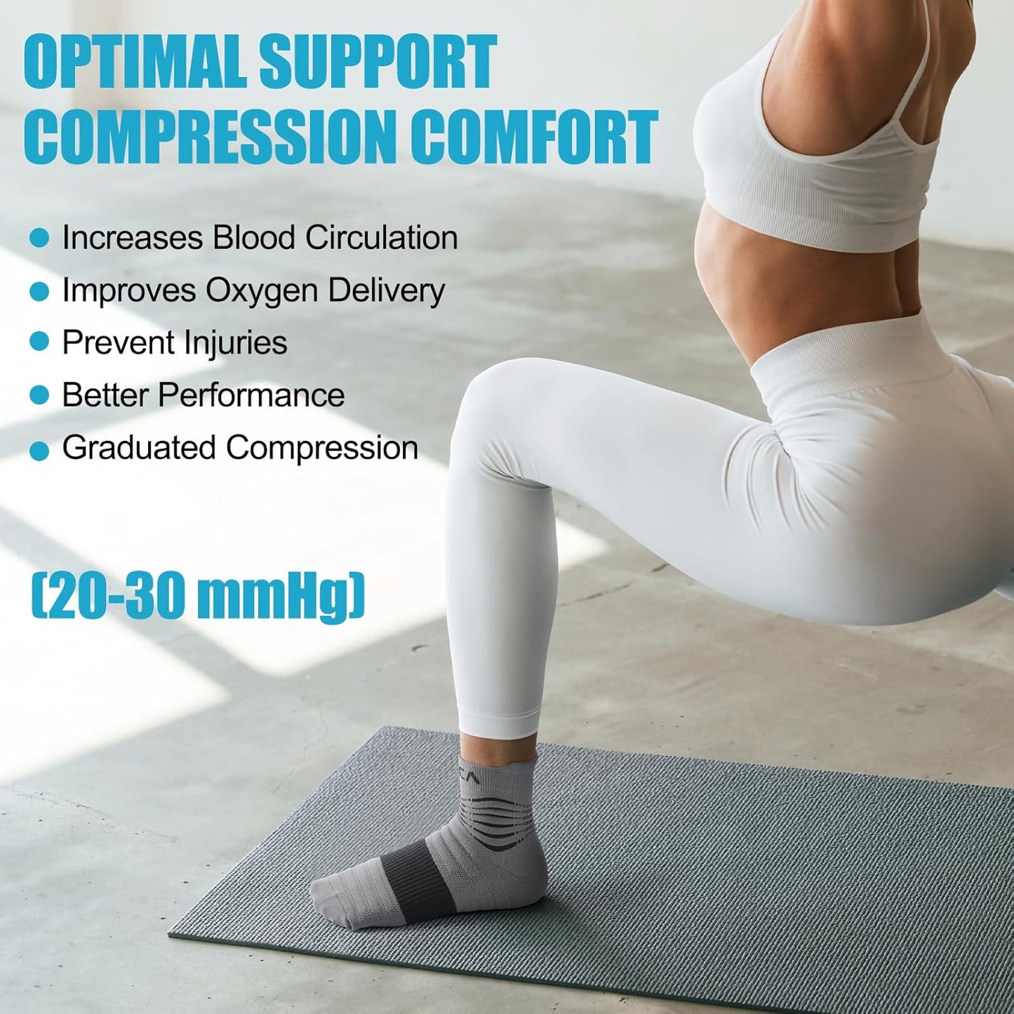 NEENCA Medical Compression Socks for Women & Men Circulation—2 Pairs, Ankle Compression Stockings for Pain Relief, Plantar Fasciitis, Swelling, Running, Nurses, Travel, Pregnancy, Flying. 20-30 mmHg