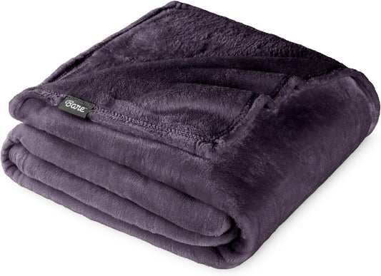 Bare Home Fleece Blanket - Twin/Twin Extra Long - Ultra-Soft Lightweight for Bed, Sofa, and Couch - Luxury Microplush - Cozy Warm Blanket (Twin/Twin XL, Eggplant)