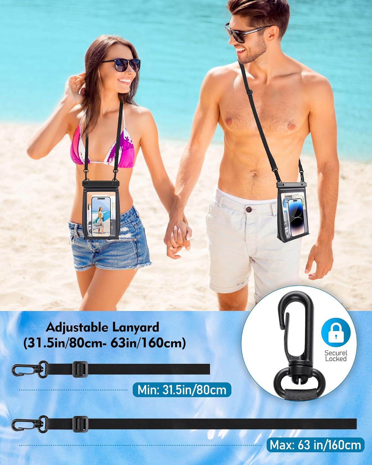 Large Capacity Waterproof Phone Pouch, Floating Dry Bag for iPhone 16 13 12 11 Pro Max Galaxy S22 S21 Waterproof Bag Sunscreen Glasses Storage Dry Pouch for Swimming Rafting Boating
