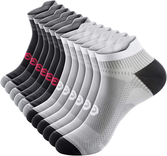 PAPLUS Ankle Compression Sock for Men and Women 2/4/6 Pairs, Low Cut Compression Running Sock with Ankle Support