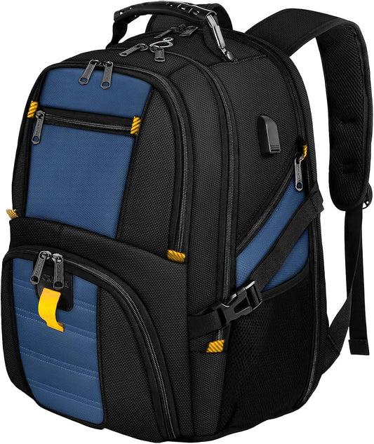 YOREPEK Travel Backpack, Extra Large 50L Laptop Backpacks for Men Women, Water Resistant College Backpack Airline Approved Business Bag with USB Charging Port Fits 17 Inch Computer, Roy Blue