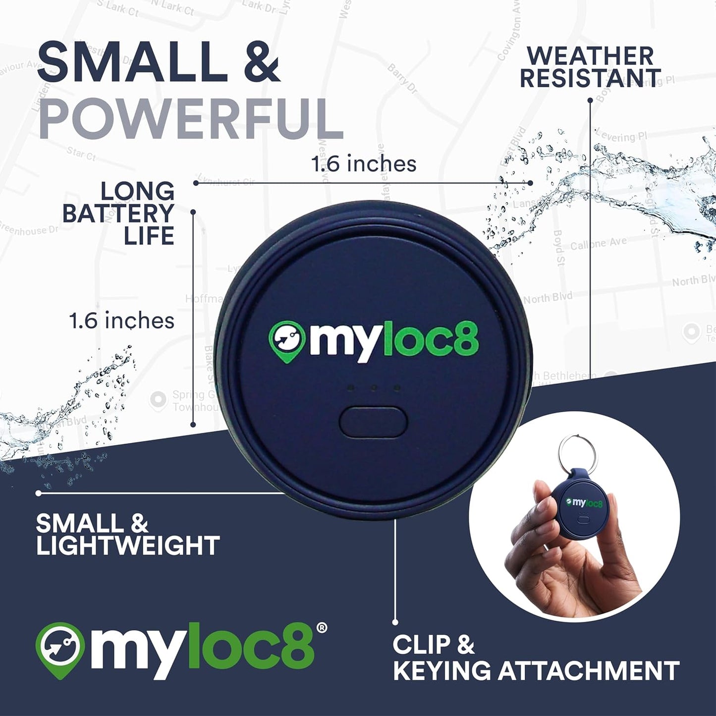 Highly Precise GPS Tracker for Keys, Backpack, Luggage & Kids – Built-in SIM, SOS Button - Smart Tag with Real-Time Tracking, Waterproof, iOS & Android Locator Device (4 Months Subscription incl)