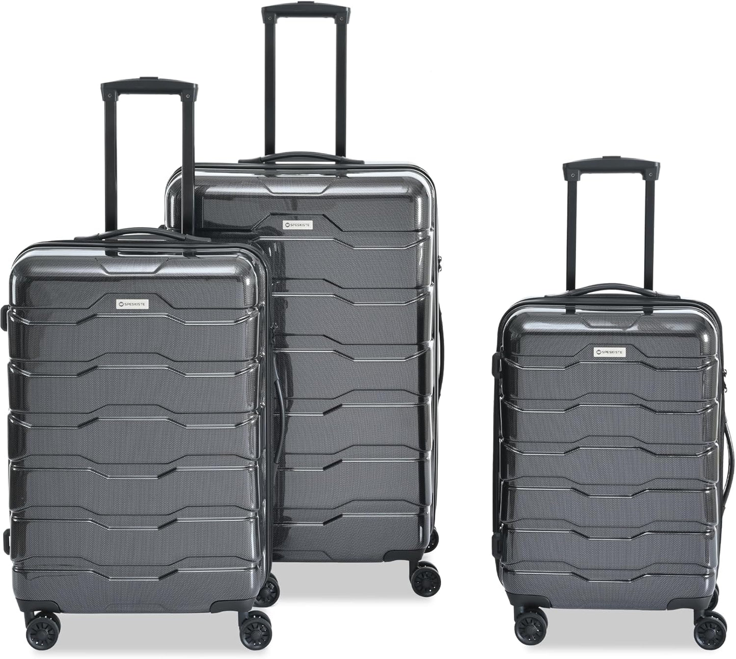 3 Piece Luggage Set, Hardshell Luggage Sets with TSA Lock, PC+ABS Lightweight Suitcase Sets with 360° Spinner Wheels BLACK (20/24/28)