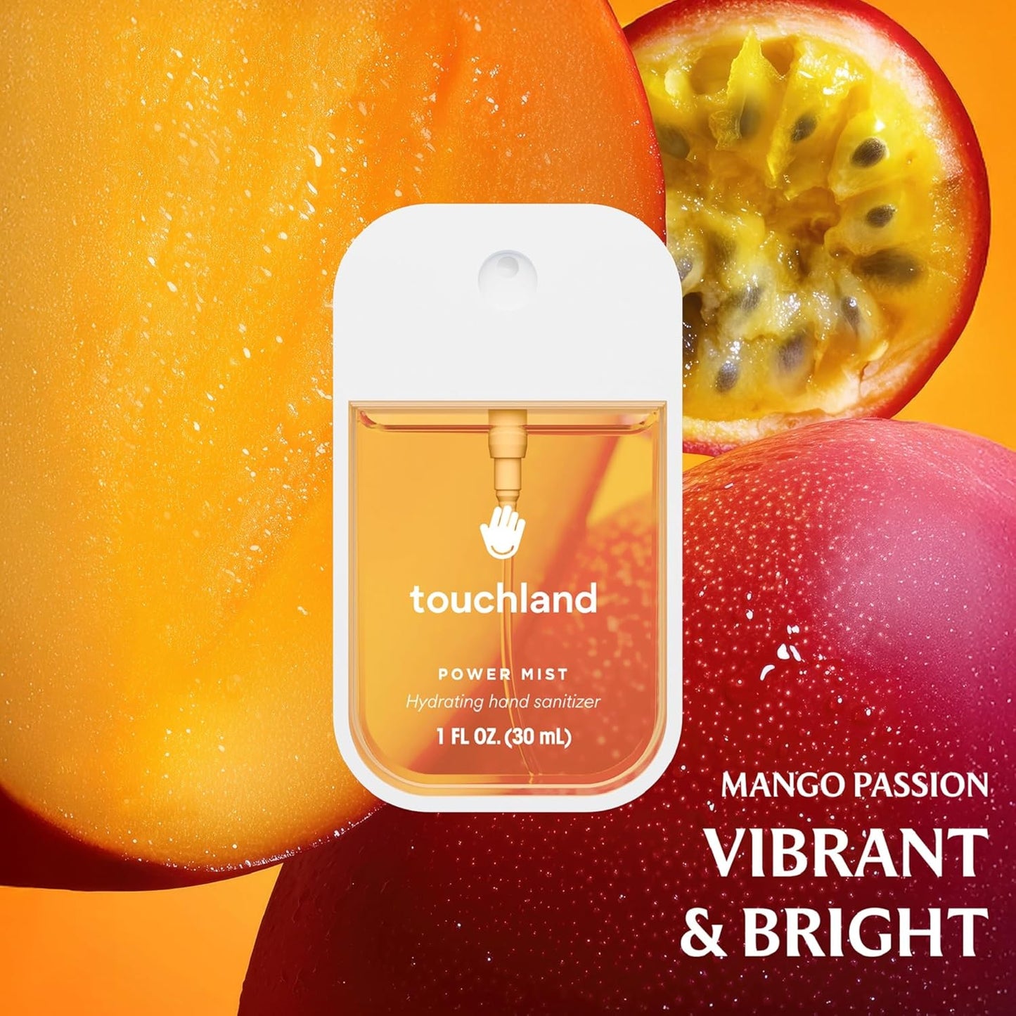 Touchland Power Mist Hydrating Hand Sanitizer Spray, JUICY 5 Set (Citrus, Berry, Watermelon, Peach, Mango), 1 FL. OZ. Travel Size (Set of 5)