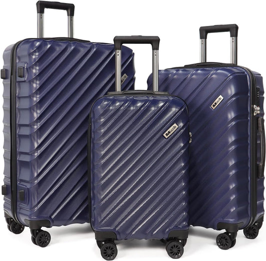 Luggage Sets Suitcases with Wheels Suitcase set Hardshell Luggage sets Clearance Luggage sets with TSA Lock 20/24/28 Inch Luggage Lightweight Suitcases with Wheels (Navy Blue)