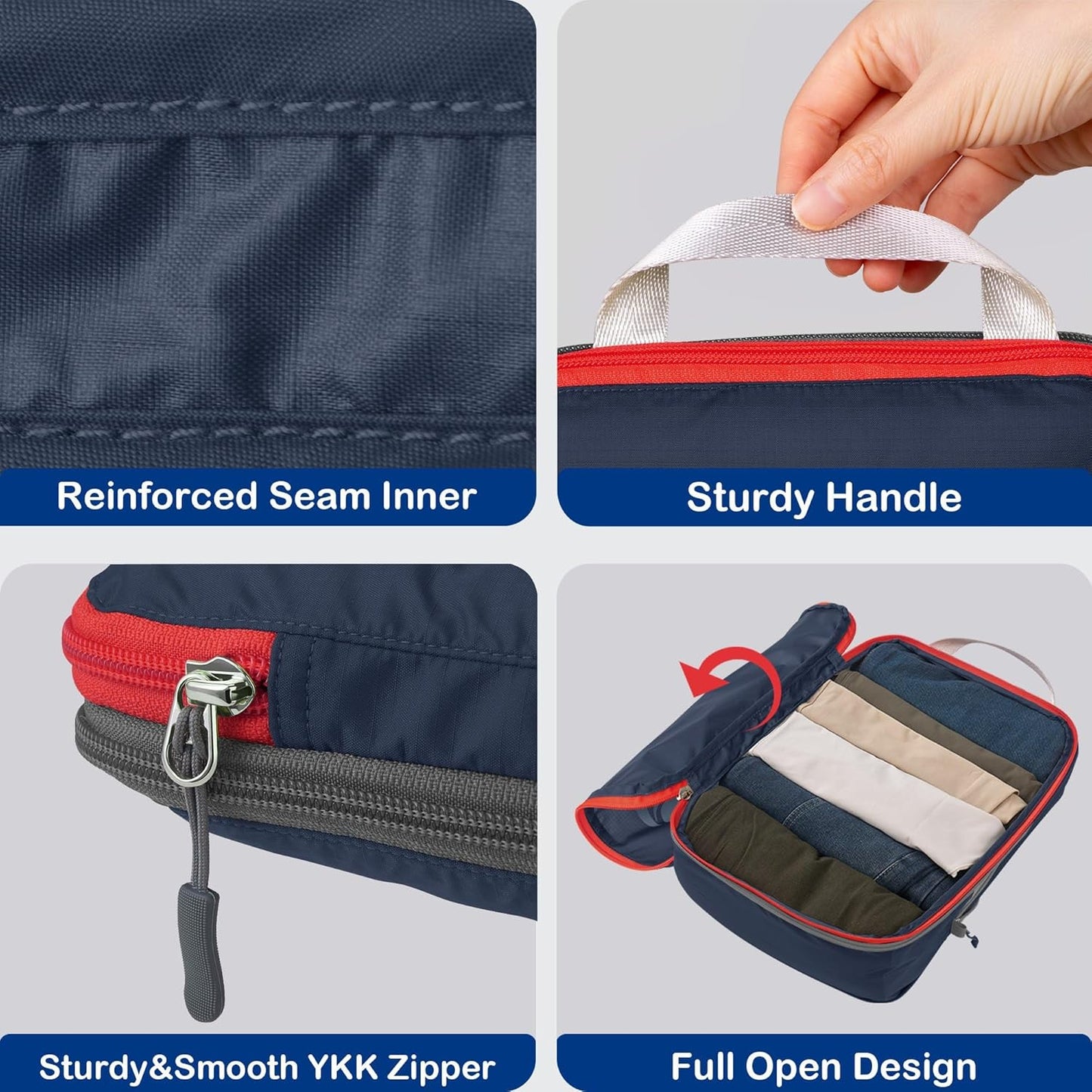 Cipway Compression Packing Cubes, Ultralight Luggage Organizer Bags, Travel Essentials for Carry on Suitcase (3 Piece,Blue)