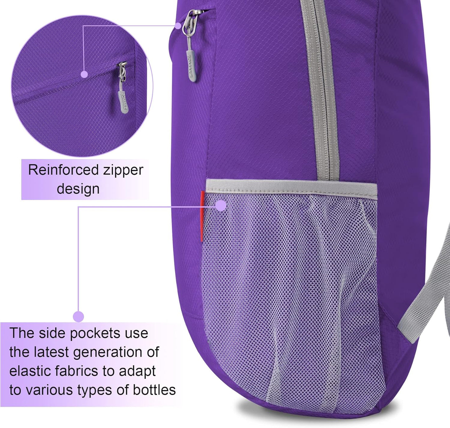 ZOMAKE Lightweight Packable Backpack 20L, Foldable Backpacks Small Daypack for Hiking Water Resistant Day Bag for Travel