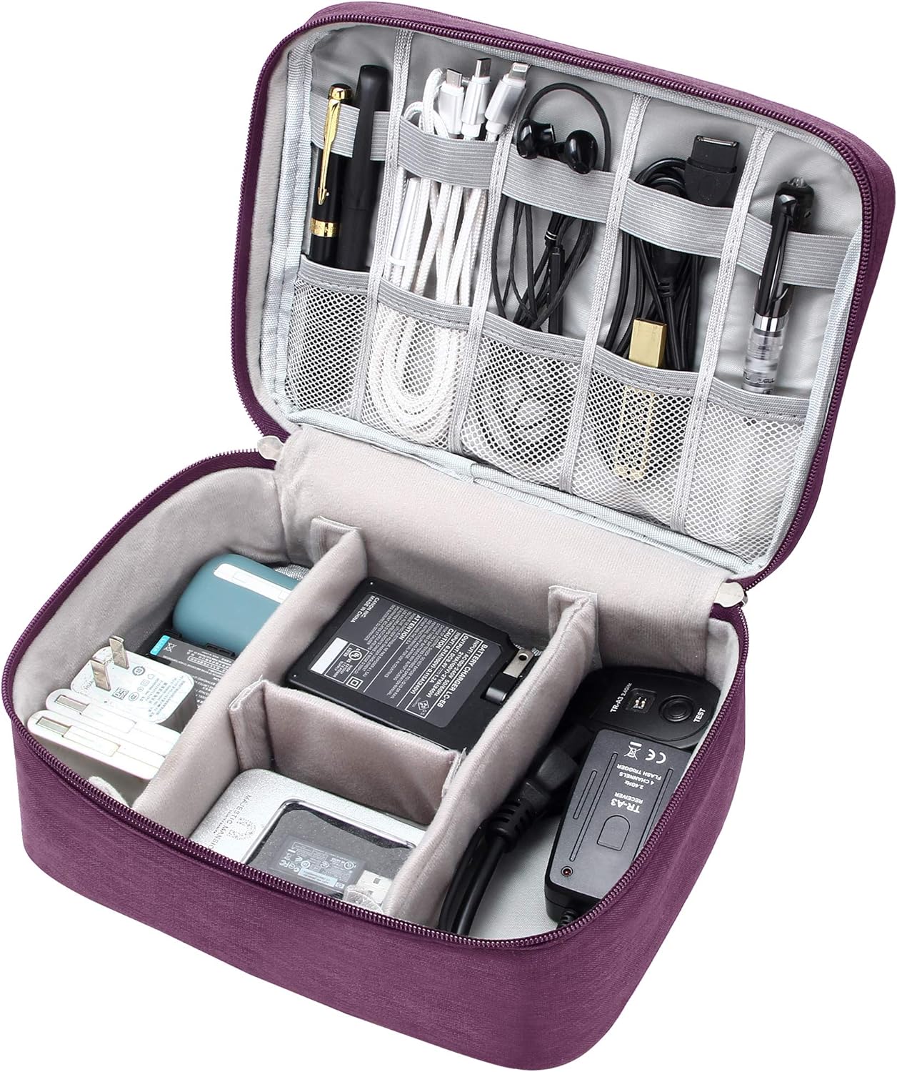VOCUS Electronics Organizer Travel Cable Organizer Bag for Electronics Accessories, Portable Tech Carring Large Storage Case for Charger, Cord, Power Bank, Hardware