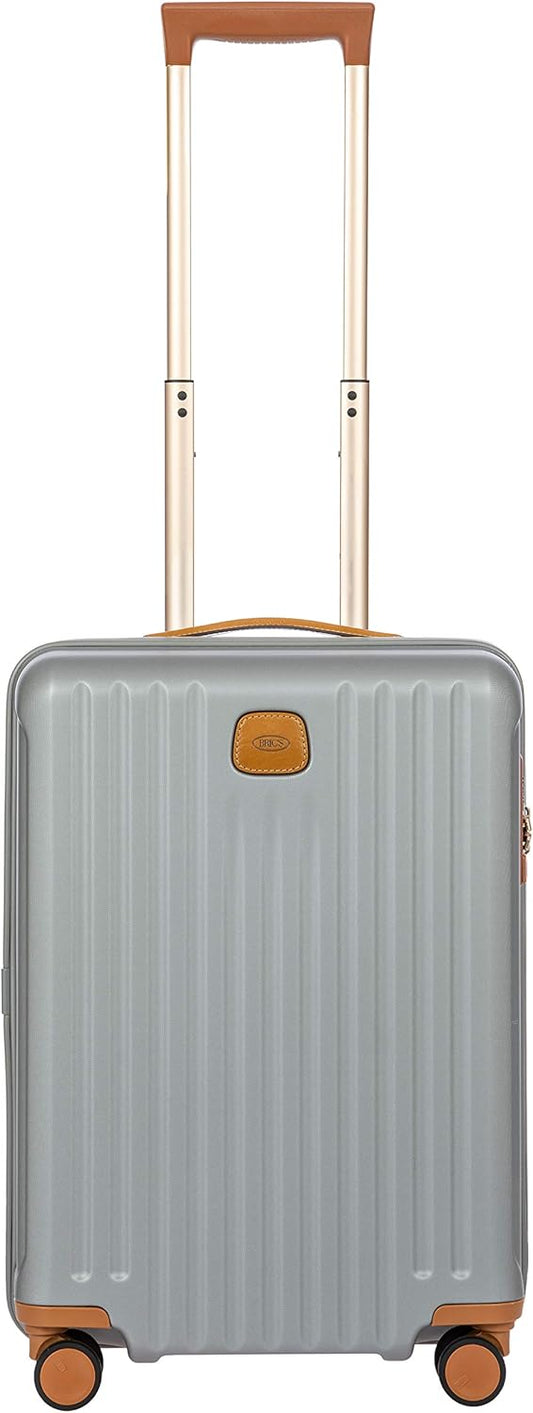 Bric's Capri 2.0 21-Inch Spinner - Luxury Carry On Luggage With Spinner Wheels - Lightweight Suitcases with Wheels Made From Durable Polycarbonate - Silver Shine