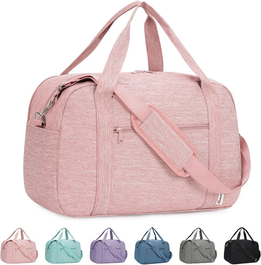 Narwey 18" Carry on Bag with Laptop Compartment 14 Inch Travel Duffel Bag for Spirit Airlines Personal Item Bag Overnight Weekender Bag with Wet Pocket for Women and Men (Pink)