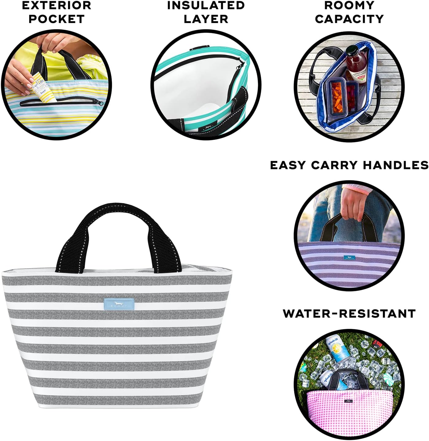 SCOUT Nooner Lunch Bag - Lightweight Insulated Soft Cooler for Women, Teachers, Nurses, Beach, Travel, Pool & Picnic Cooler