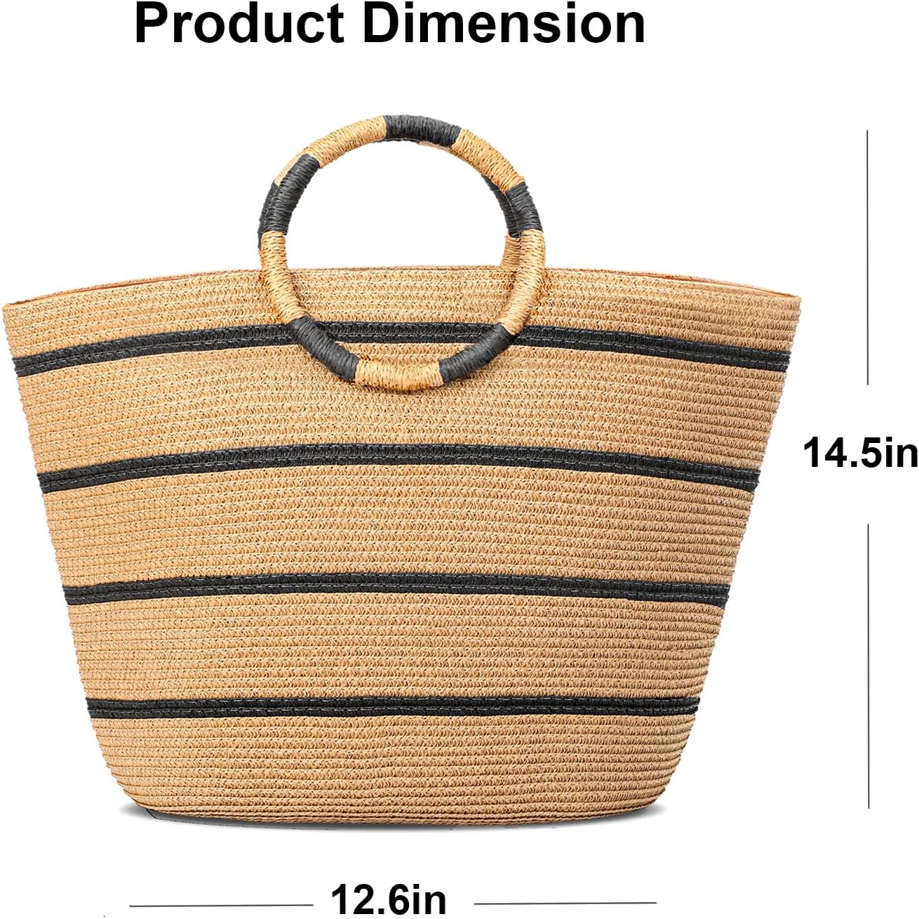 Beach Bags for Women Straw Tote Bag Summer Beach Bag Large Woven Straw Tote for Vacation Holiday